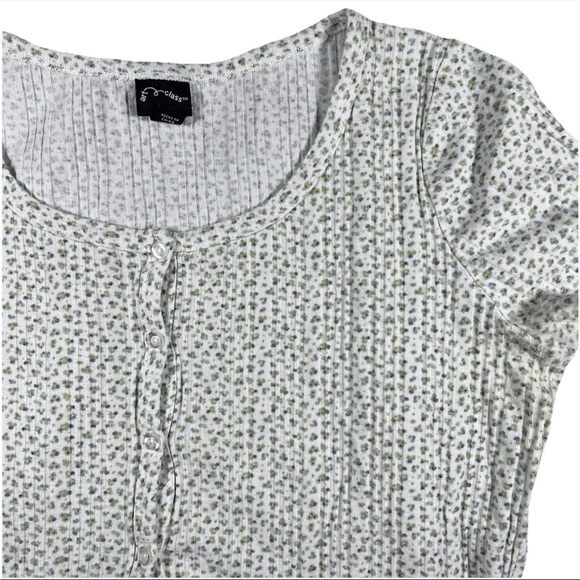 Art Class Girl’s Ditsy Floral Button Up Shirt XL Ribbed Cottagecore Y2K Retro - Picture 3 of 8